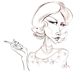 January Jones - Karikatur der amerikanischen Schauspielerin, geboren 1978